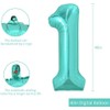 TONIFUL 40 Inch Large Teal Blue Number 10 Balloons Giant