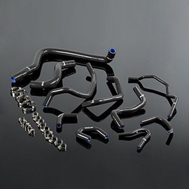 G-PLUS Silicone Radiator & Heater Hose Pipe Kit Clamps Compatible With HONDA ACCORD CB7 F22a F20a 1990-1993,Black