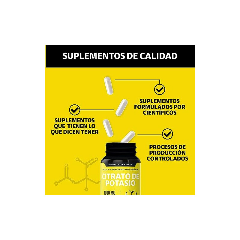 Citrato de Potasio 1000mg | Adicionados con Platano en Polvo,