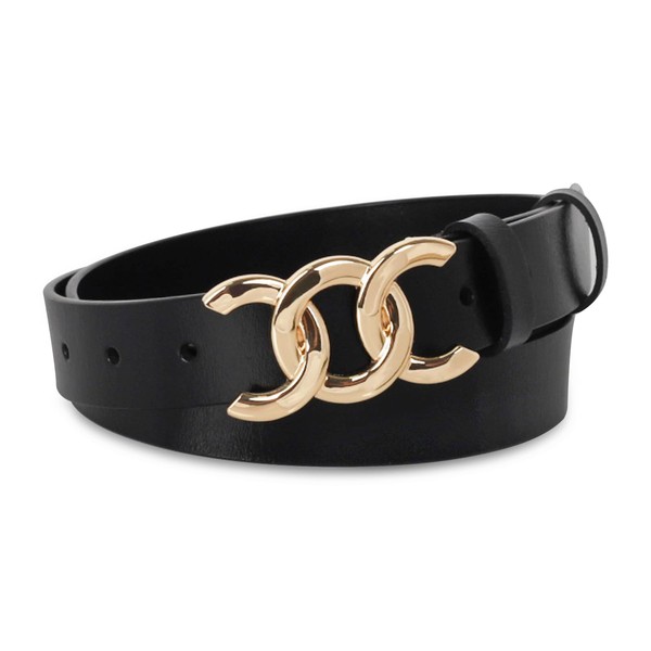 Aurolran Women's Leather Belt with Buckle - Ideal for Dresses,