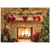 WOLADA Christmas Fireplace Backdrop Christmas Backdrops for Photography Christmas Photo