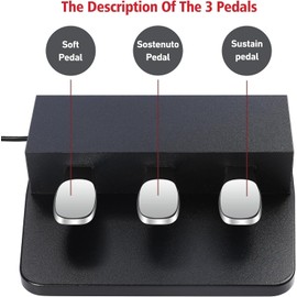 ATNEDCVH 3-pedal for digital keyboard piano, Three foot pedal unit Compatible for Roland FP30 FP30X Electric piano (Black)