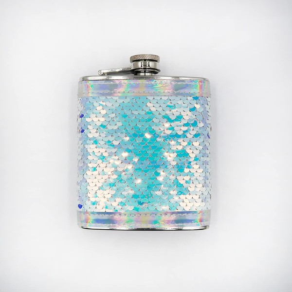 Iridescent Sequin Drinking Flask - 7oz