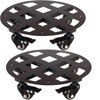 2 Packs Large Metal Plant Caddy with Wheels 13” Heavy-Duty