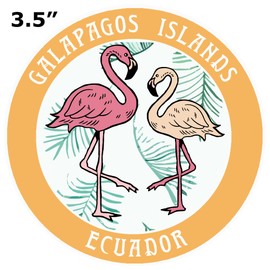 Blue Heron Two Flamingos Galapagos Islands Ecuador Car Truck Window Bumper Sticker Decal - Gold