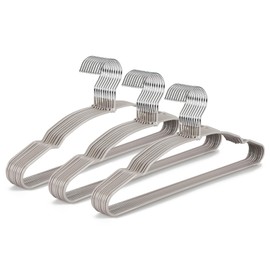 TOPIA HANGER Metal Hangers 30 Pack, Non Slip Clothes Hangers Space Saving, Heavy Duty Rubber Coated Wire Hanger for Coat, Shirt, Dress, Pants-Grey, CT12G30