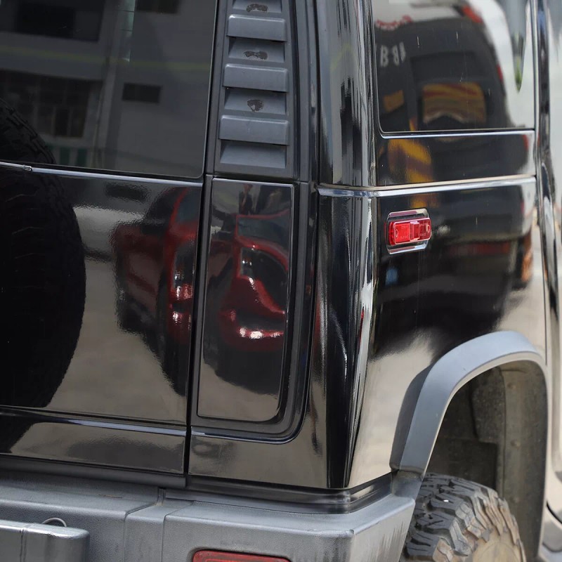Unbranded Fit For Hummer H2 Smoked Blackout Tail Light Covers