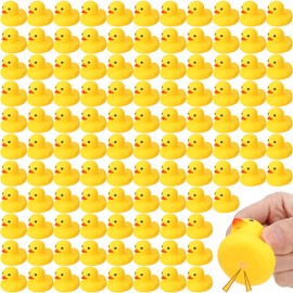 Vinsot 100 Pcs Mini Rubber Ducks Bulk Rubber Duck Bath Toys Squeak Float Bath Toy for Birthday Party Favors Gift Summer Beach Pool Activity Carnival Game(2.17 x 1.97 x 1.85 Inch)