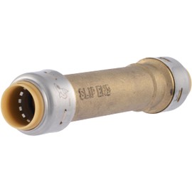 SharkBite Max 1/2 Inch Slip Coupling, Push to Connect Brass Plumbing Fitting, PEX Pipe, Copper, CPVC, PE-RT, HDPE, UR3008A