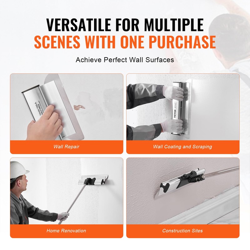 VEVOR Drywall Skimming Blade Set, 7/10/14/16/24 in Skimming Blades +
