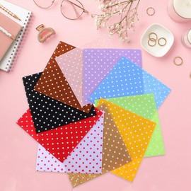 Healifty 20pcs Felt Fabric Sheets, Squares for DIY Crafts and Sewing Assorted Colored Nonwoven Cloth Printed Dots Kids Christmas Craft Supplies 5.9 X 5.9 Inches