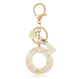 Fmeida Initial Letter Keychain for Women Girls Cute Key Chain Car Accessories Bag Charms for Handbag Backpack Purse Wallet