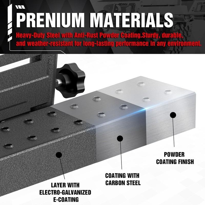 Trailer Dual Hitch Flag Pole Holder Step for 2 Inch