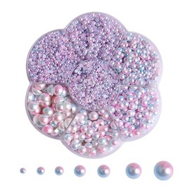 Virellay 7 Size Strasssteine, 3D Nail Art Dekoration, Nail Art Charms mit weißen Halbperlen (5600 pcs)