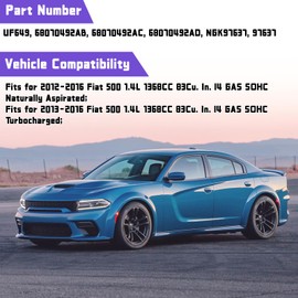 Kessocco Set of 4 97637 Iridium Spark Plugs and Coil Packs Kit UF649 Automotive Replacement Ignition Coil Packs Fits for 2012-2016 Fiat 500 1.4L