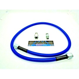 EZ-LINES 48" Blue Gauge line kit oil fuel Pressure hose braided 1/8 NPT 4 AN male/female