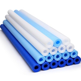 VioraWhite 18 Pack Jumbo Pool Noodles 39 Inch Hollow Foam Pool Swim Noodle Bulk Bright Foam Swimming Noodles Floats Heavy Duty for Boys Girls Floating Swimming Craft Project(Classic)