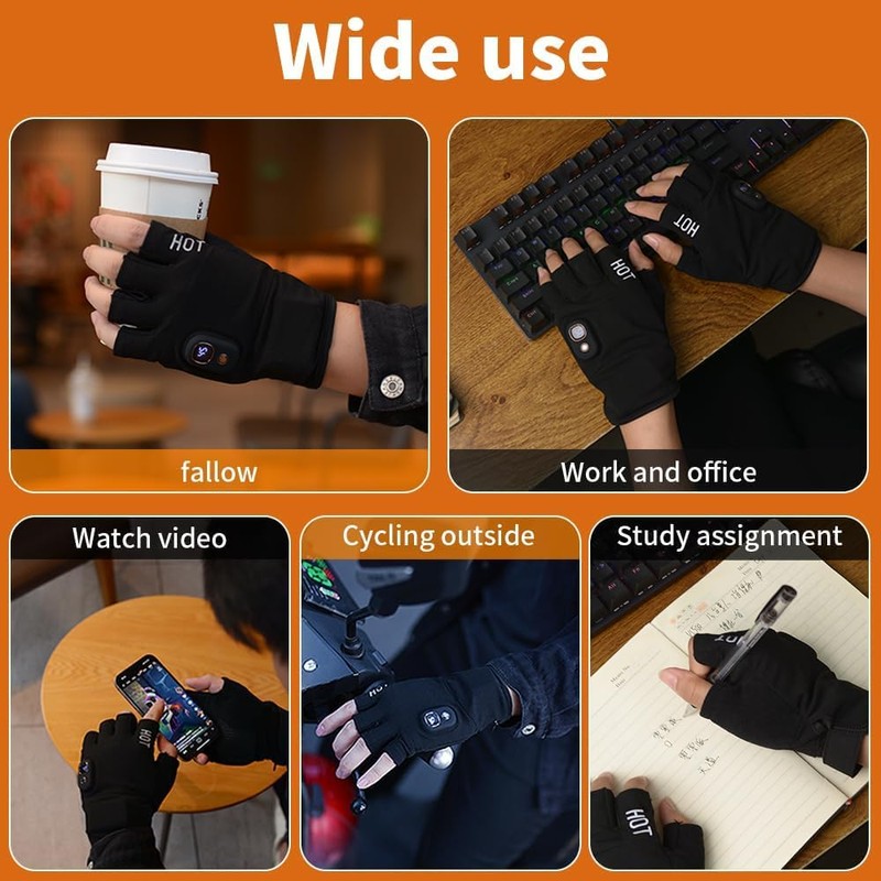B-Qtech Heated Gloves, Winter Electric Warm Gloves for Men Women,