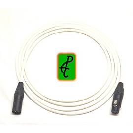 20 ft Canare Quad Microphone Cable White Neutrik XLR Male - Female Connectors