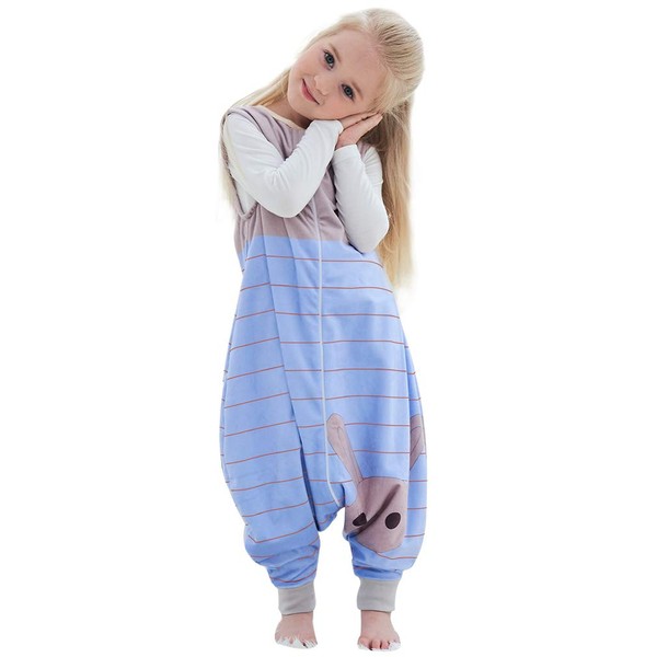 COOKY.D Unisex Sleeveless Newborn Baby Boys Girls Zip Sleeping Bag with Feet Cute Kids Nursery Bedding Wearable Blanket, 1-3 Years, Blue Rabbit