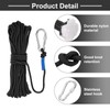 Rebower Nylon Anchor Rope with Hook,1/4"x49ft Hollow Braided Polypropylene Rope