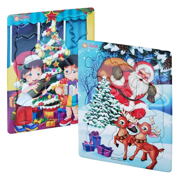 Just Smarty Christmas, Santa, Holiday, Preschool Jigsaw Puzzles Set of