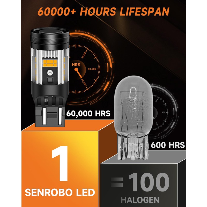 Amber LED Front/Rear Turn Signal Light Bulbs Fit for Chevy