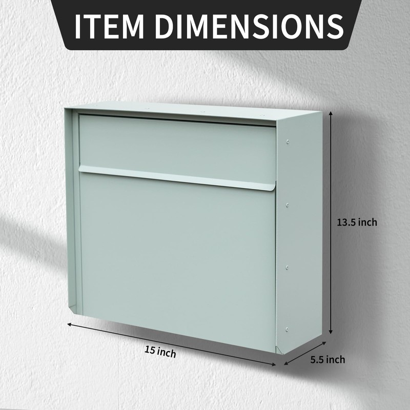 Wall Mount Mailbox for House Outside, Anti-Theft Locking Mailbox, Weatherproof