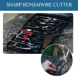 14-Piece Bonsai Tree Kit, Bonsai Tool Set, Carbon Steel Scissors Cutter Shears, Perfect Gardening Trimming Pruning Tools Jin Pliers, Rake with Spatula Starter Kit