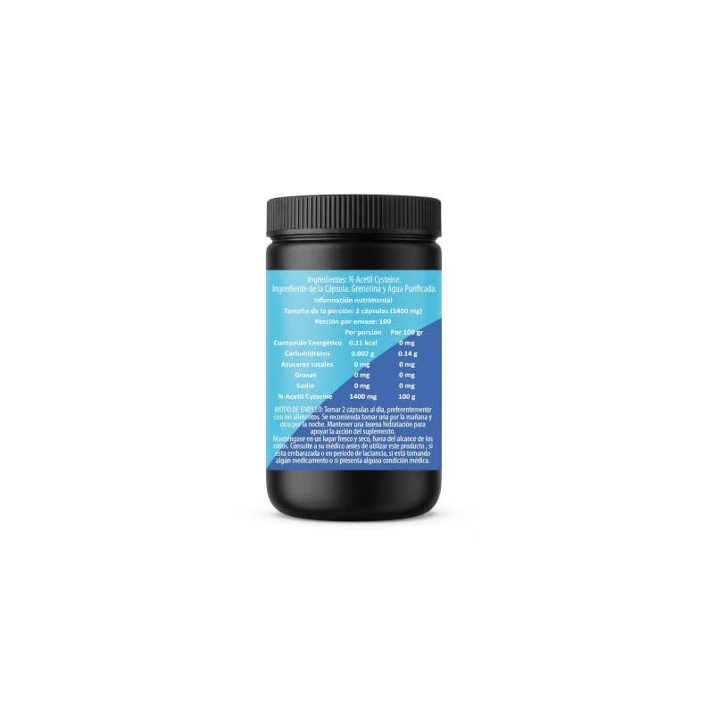 IsaaQuim Acetil Cisteína N-Acetil-L-Cisteína, Suplemento Alimenticio, 700 mg por Porción,
