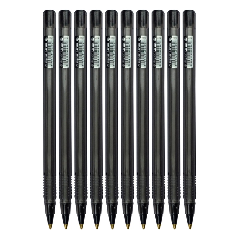 DIGNO UniStic Ballpoint Pens, BLACK, Medium Point (1.0mm), Pack of