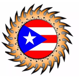 Carod PUERTO RICO FLAG- PR STICKER DECAL- BANDERA PUERTO RICO-TRIBAL BORICUA-#69