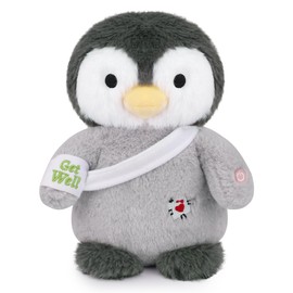 Hkojewp Get Well Soon Penguin Plush, Cute Light up Penguin Stuffed Animal, Soft Bandage Cuddly LED Nightlight Plush Toy, Birthday Toys Great Gift for Kids Girls Boys (8 Inch)