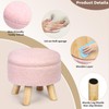 OGEMXU Ottoman Foot Rest, Small Round Ottoman with Storage, Boucle