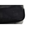 GERMANUS Black Leather Toiletry Bag, black, Toiletry bag with zips
