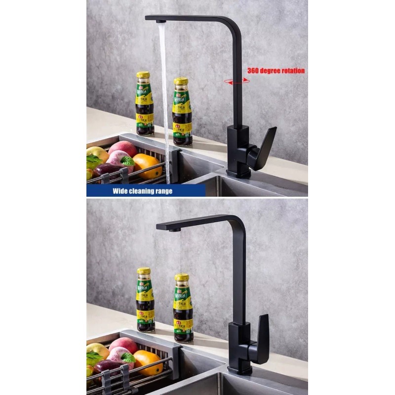 Sym shim Llave Monomando Negro Mate Para Cocinas Modernas Exhibicion