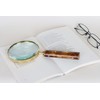 Handheld Magnifying Glass/Brass Magnifier with Elegant Handle for Precise Reading