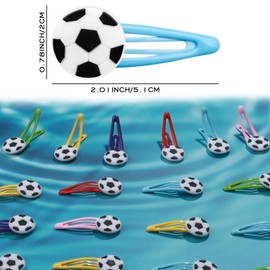 Set of 30 Football Hair Clips Set Girls Jewellery Accessories Hair Clips Girls Metal Print Hair Clips for Baby Children Women (Football)