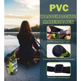 ALVABABY Dry Bag 2L Waterproof Bag with Wetbag Wet Bag Swimming Waterproof Bag Roll Top Waterproof Backpack Pack Bag Waterproof Dry Bag Swimming Beach Bathing Canoe 2WFL05-DE