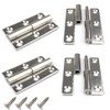 2.5 Inch Lift Off Door Hinges 4 Pack, Heavy Duty 304 Stainless Steel Non Mortise Adjustable Hinges, Rustproof for Interior & External Doors (Weather Resistant), Right Handed