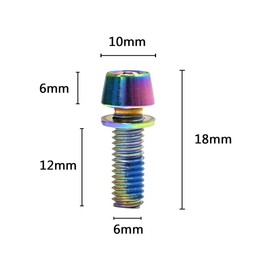 DADADEFEIJI 6 Pcs M6*18mm Bicycle Stem Bolts Bike Brake Screws Bicycle Disc Brake Clamp Set Screw for Mountain Bike Mtb Stem Bolts