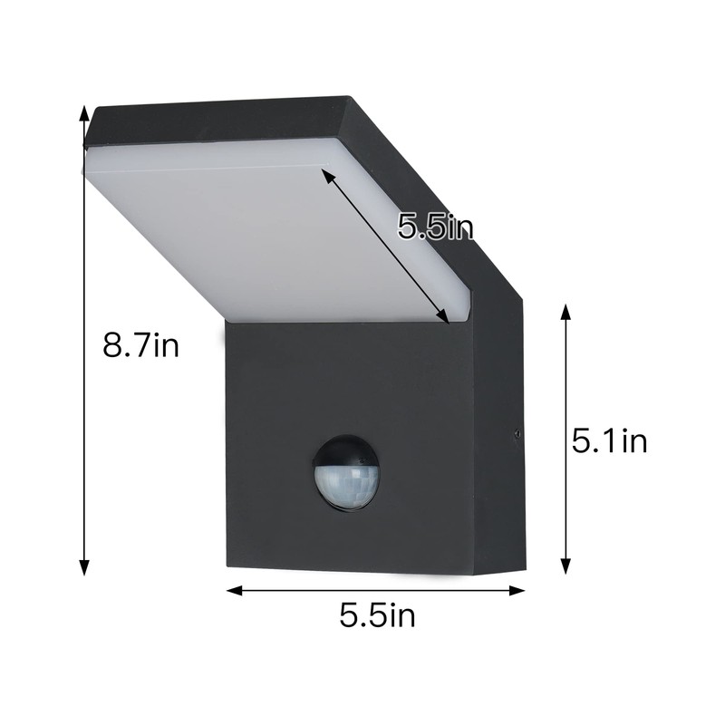 Lustrlach Motion Sensor Light Outdoor Porch Light Fxiture Exterior LED