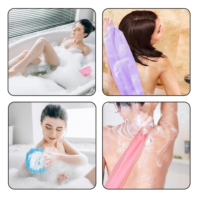 4 Pcs Back Scrubbers for Use in Shower, Shower Loofah,