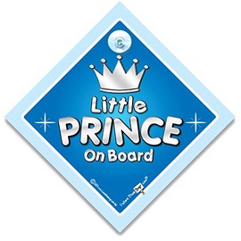 Little Prince On Board Car Sign, Car Sign With Suction Cup, Prince On Board, Baby on Board Sign, Silver Text, Novelty Car Sign, baby on board, Decal, Car Sticker, Bumper Sticker, Grandchild On Board