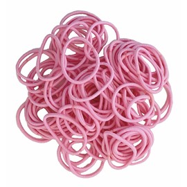Wrapping Factory Small Hair Elastic Large Capacity Set of 100 No Knots, No Hardware, Handmade Hair Accessories (Pink Only)