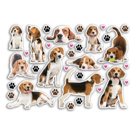 A5 Sticker Sheet Beagle Vinyl Stickers - Dogs Puppy Animals Pets Scrapbooking Travel Decoration Label Friend Girls Boys Aesthetic #80804