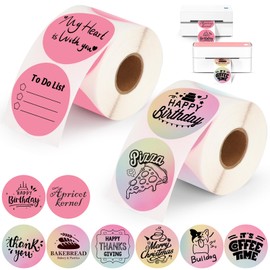 HUIJUTCHEN 2 Rolls Colorful Thermal Labels,1.96'' Round Label Sticker for Phomemo 241BT,for MUNBYN 130B/RW402B Printer,800Pcs Waterproof Label Paper for Address/Logo/Barcode/Name/Thanks