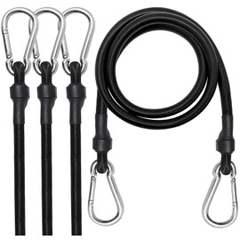 3FT/6FT Long Elastic Bungee Cords with Carabiner Clips, Heavy Duty 36"/72" Bungee Straps with Hooks Tie Downs Luggage Rope for Camping Motorcycle Car Trunks Tarps Bike Rack Tent (4PCs 72-Inch)