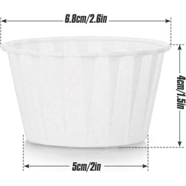 Volein 50 Pcs Cupcake Cases for Baking Greaseproof Paper Muffin Cases Cupcake Baking Cups for Birthday,Baby Shower,Christmas (White)