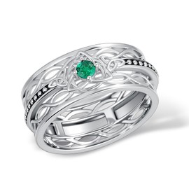Celtic Ring 925 Sterling Silver Celtic Spinning Ring Irish Jewelry Gifts for Women Men (Size 9)